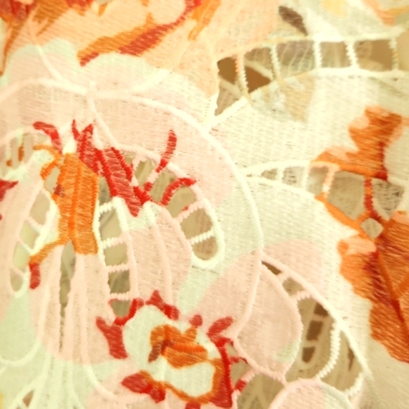 DRESS COQUETTE BOHO FLORAL LONG-SLEEVED LINEN FIT & FLARE BELTED MIDI DRESS - Picture 6 of 8